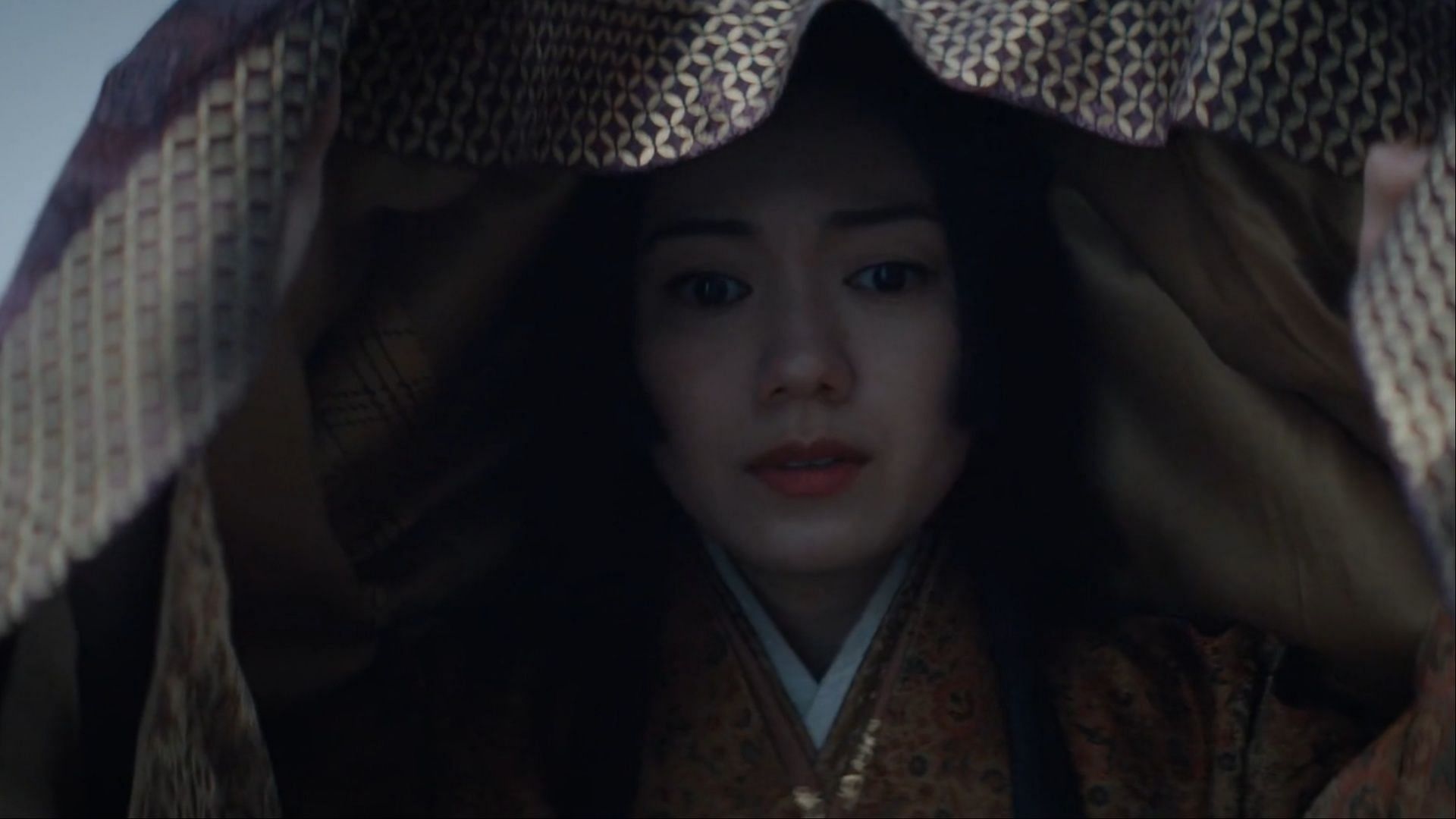 Lady Ochiba, as seen in Shōgun episode 9 (Image via FX)