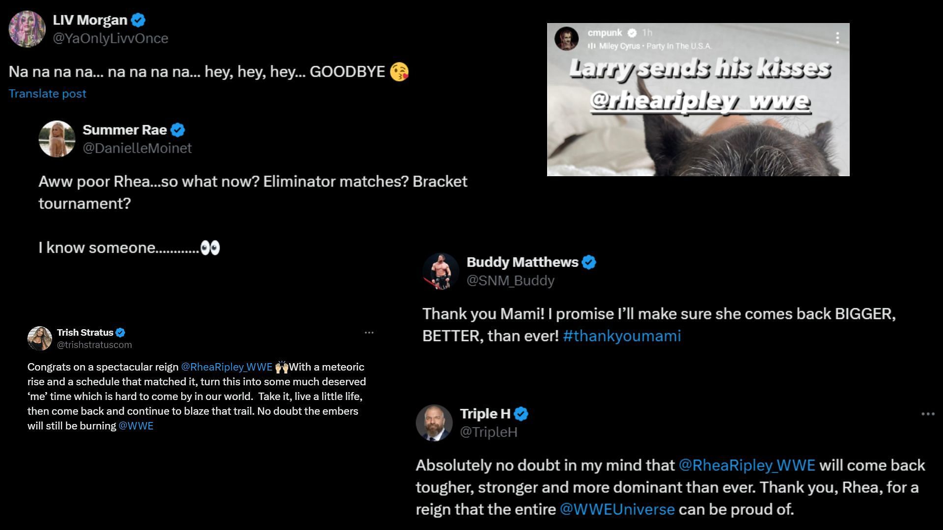 Reactions to Rhea Ripley vacating her title belt (via X/Twitter)
