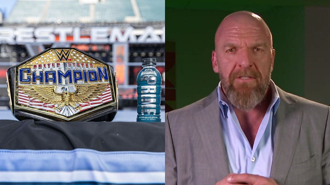 WWE United States title (left) and Triple H (right)