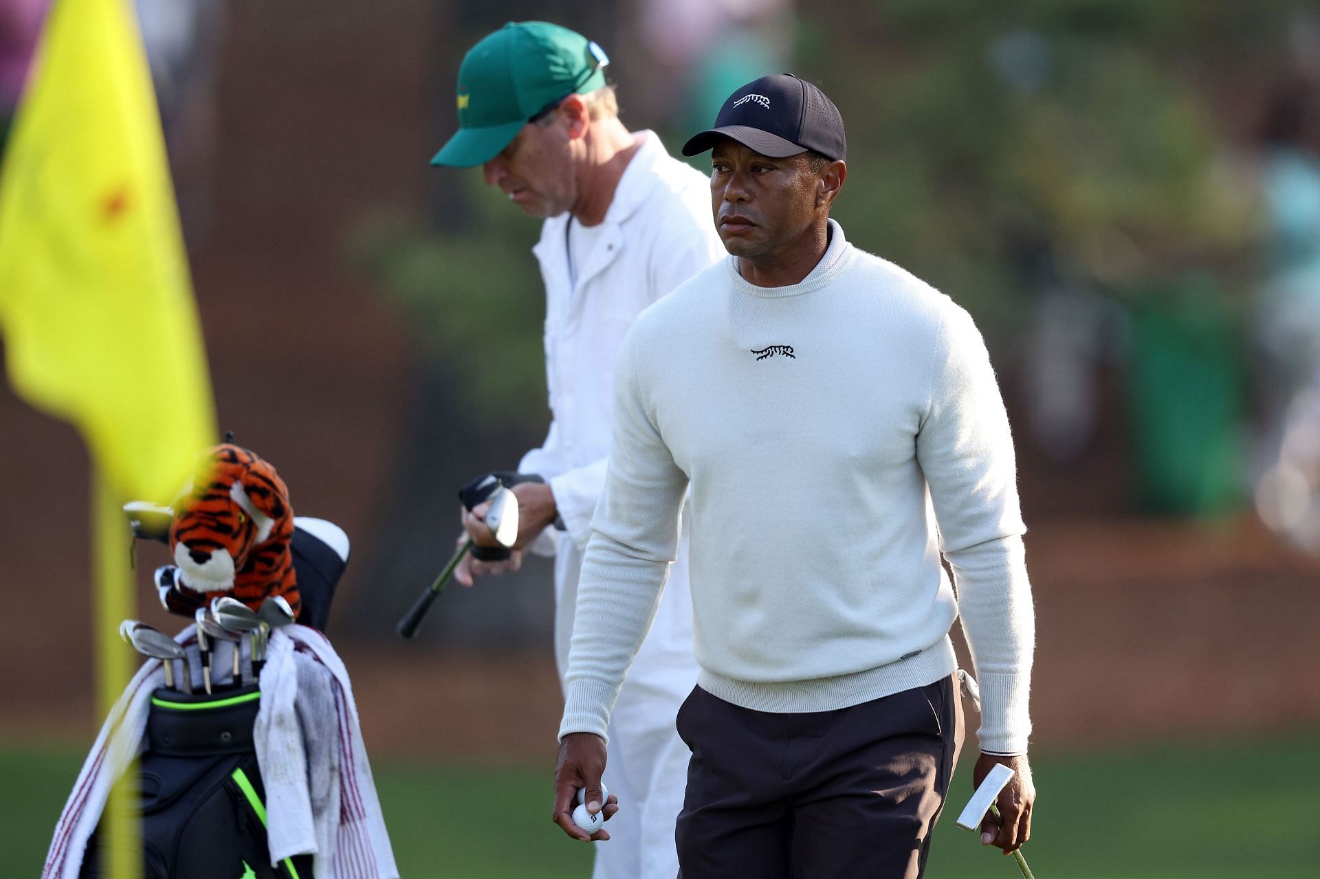 Tiger Woods is practicing for the Masters