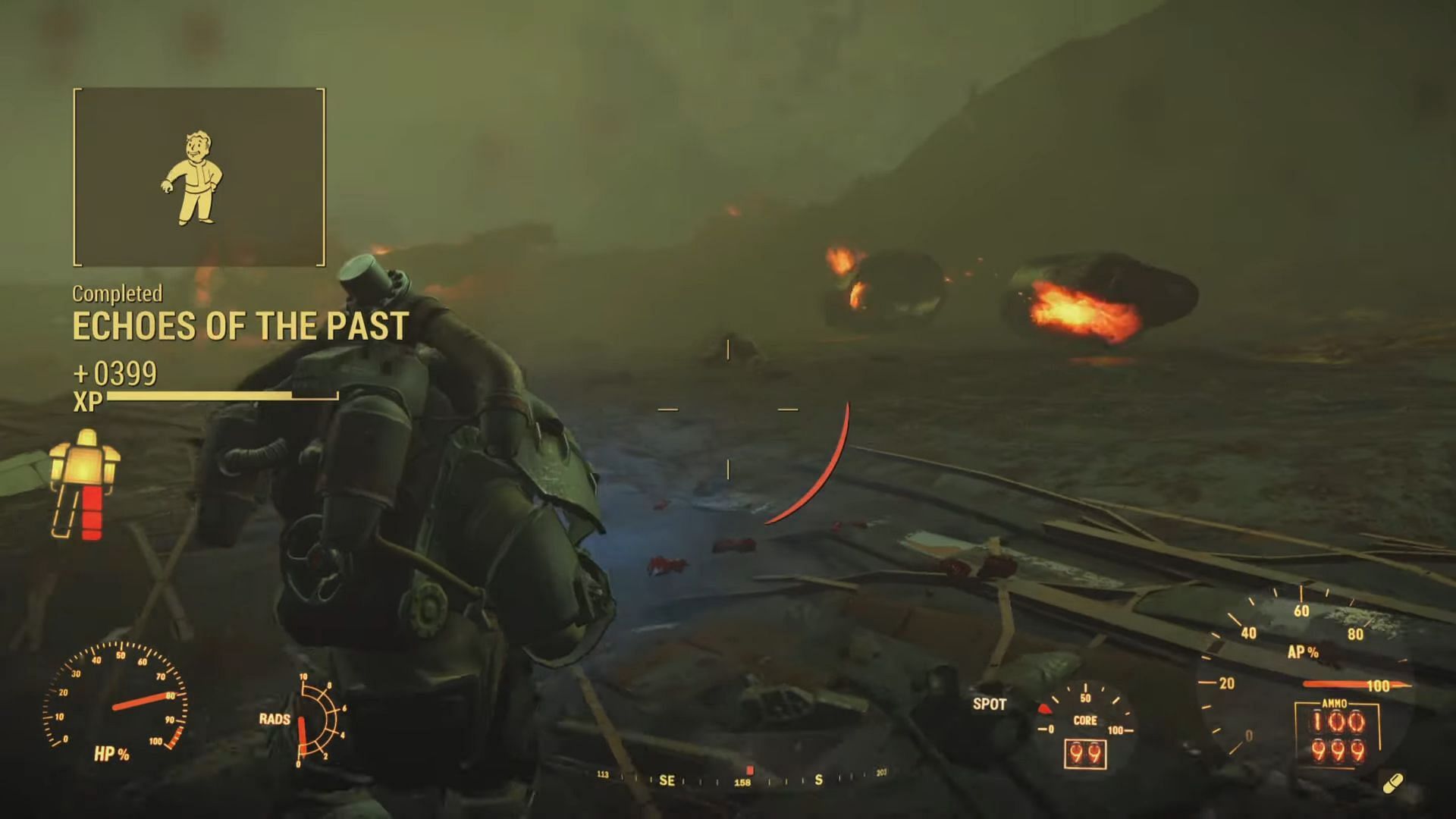 Completing the Fallout 4 Echoes of the Past quest. (Image via Bethesda Softworks || Karpo Gaming on YouTube)