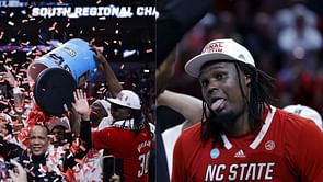 WATCH: DJ Burns Jr.'s meet and greet amid NC State's March Madness run leads to fans lining up outside Applebee's in North Carolina