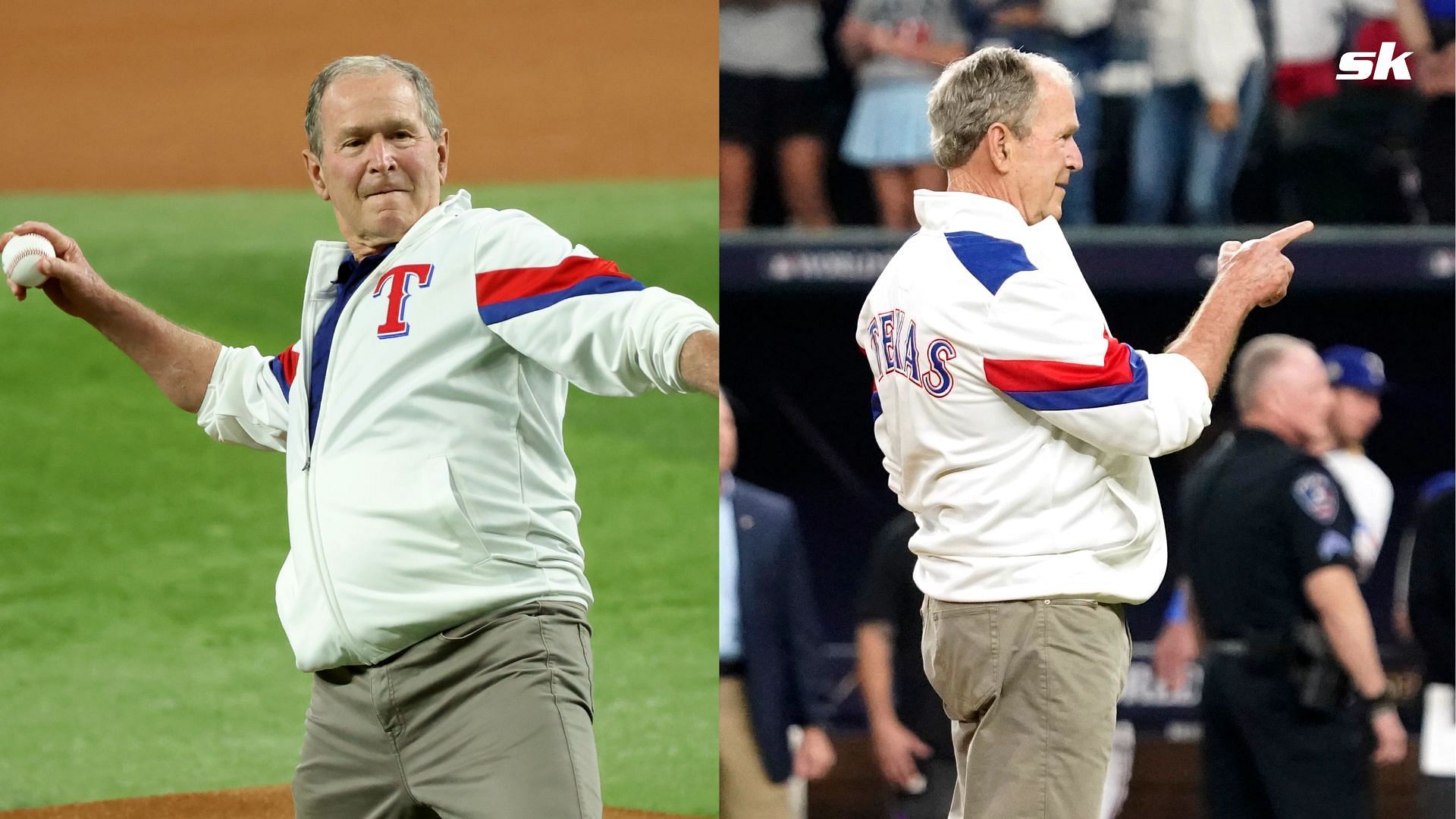 WATCH: Former President George W. Bush visits Globe Life Field for matchup between Reds and Rangers