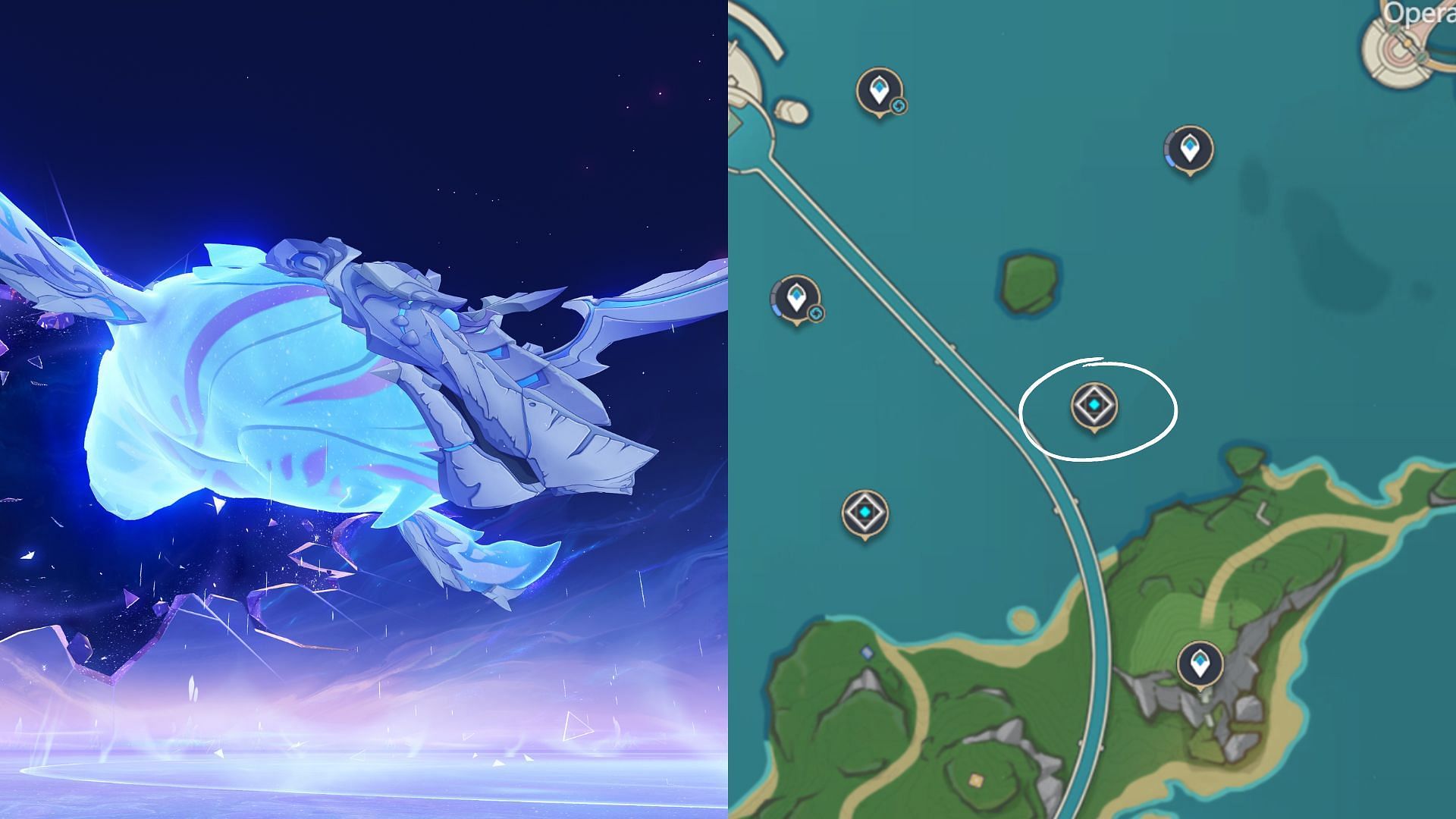 Sigewinne&#039;s weekly boss and its location (Image via HoYoverse)