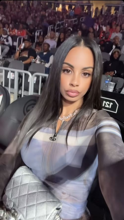 LaMelo Ball's girlfriend Ana Montana showing off courtside with her Chanel bag