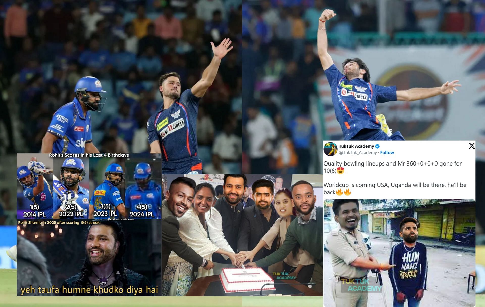 Top 10 funny memes from the 1st innings of MI vs LSG IPL 2024 clash.