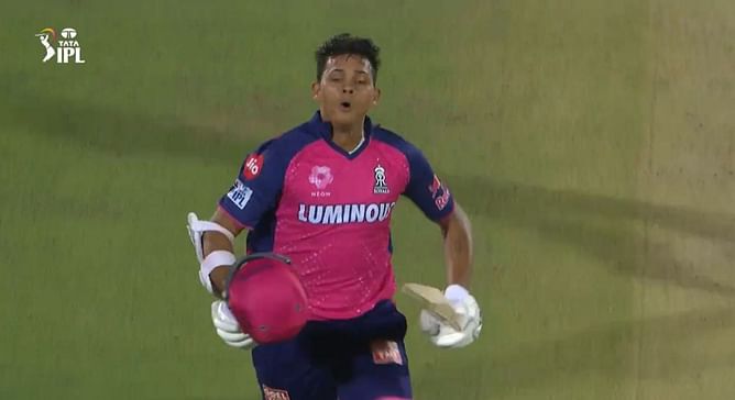 [Watch] Yashasvi Jaiswal roars in delight on his century as RR beat MI by 9 wickets in IPL 2024