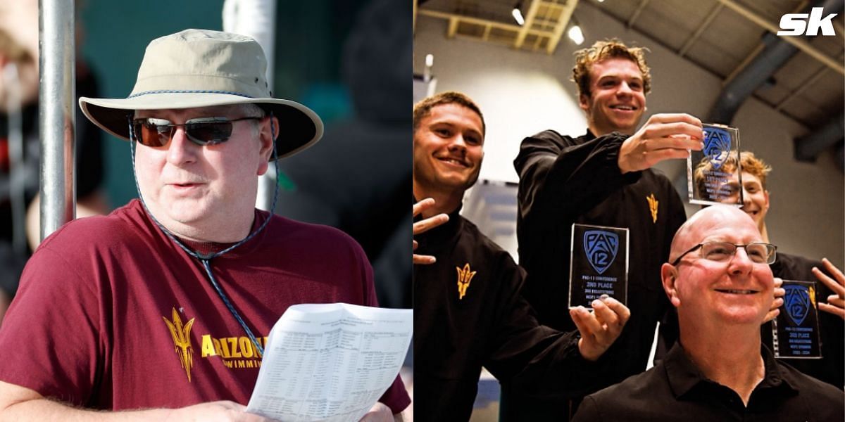 Coach Bob Bowman leads the Arizona State Swimming team to first NCAA victory.
