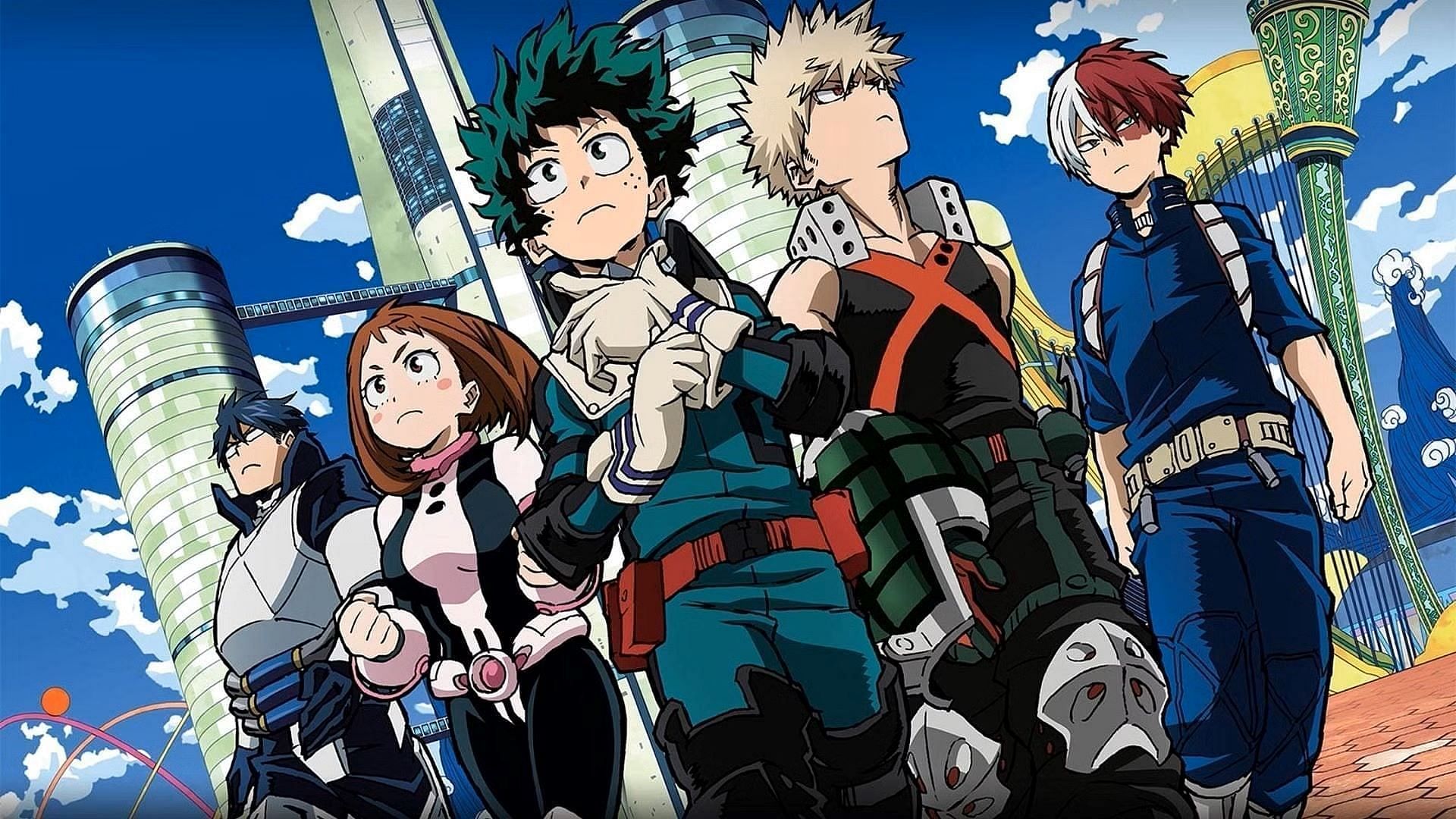 Deku and his friends, as seen in the anime (Image via Bones)