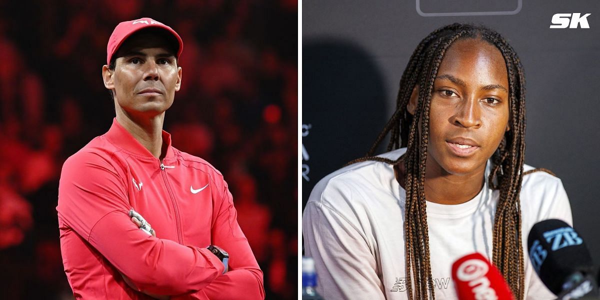 Rafael Nadal (L) and Coco Gauff (R)