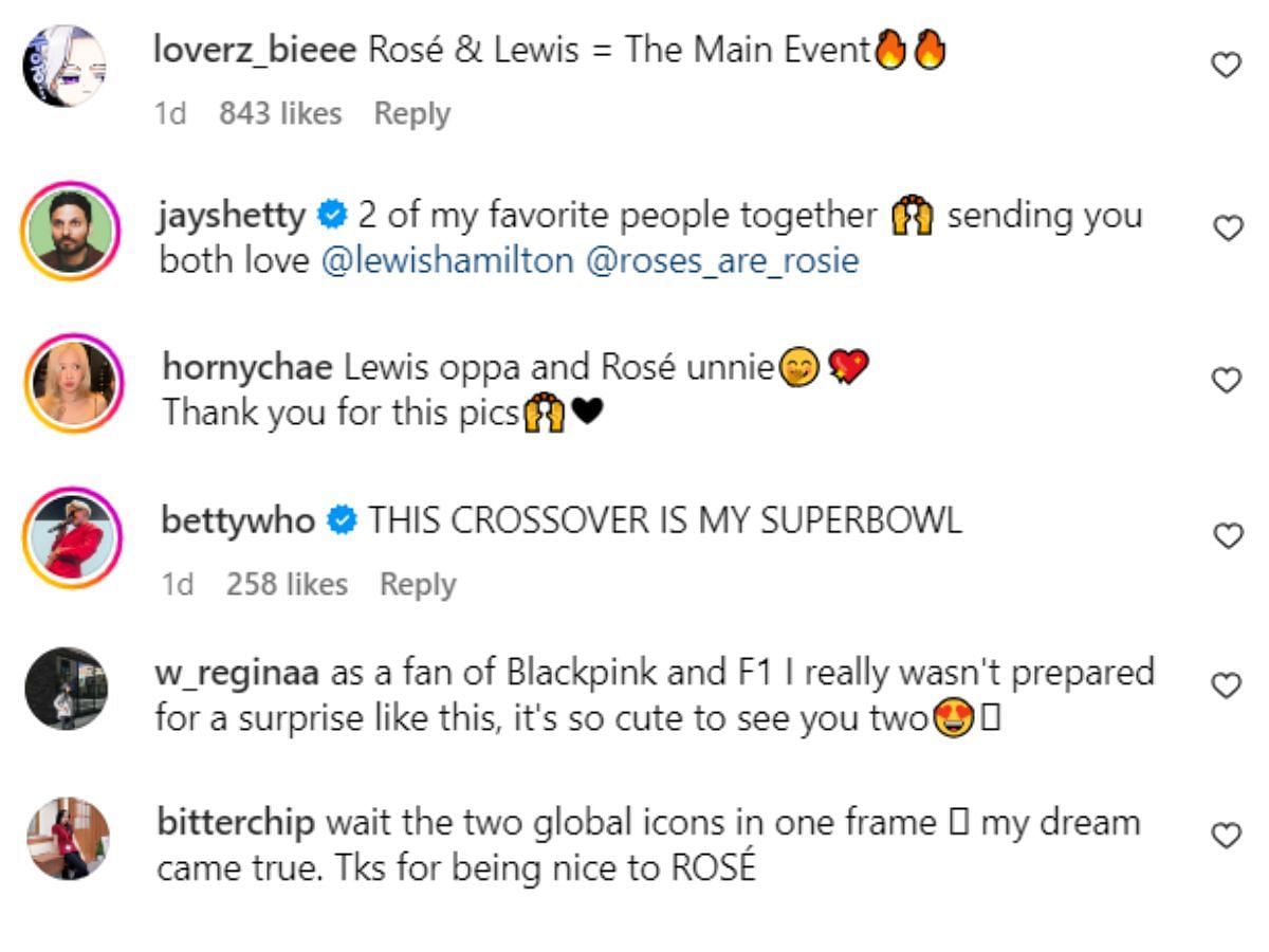 People are obsessed with the visuals of Lewis and Rose (Image via @lewishamilton/Instagram)