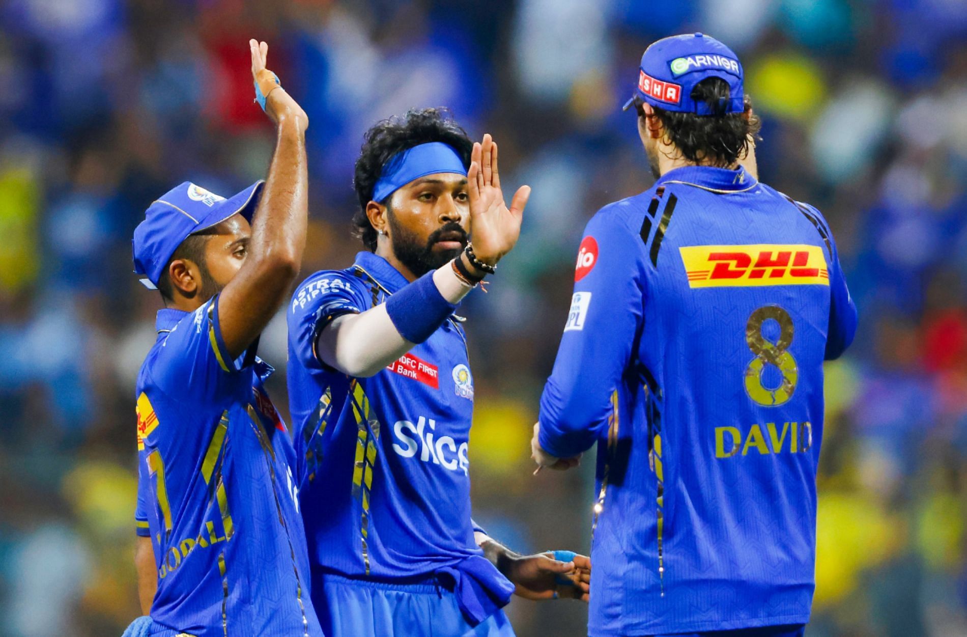 Hardik picked up two crucial wickets against CSK [Credit: MI Twitter handle]