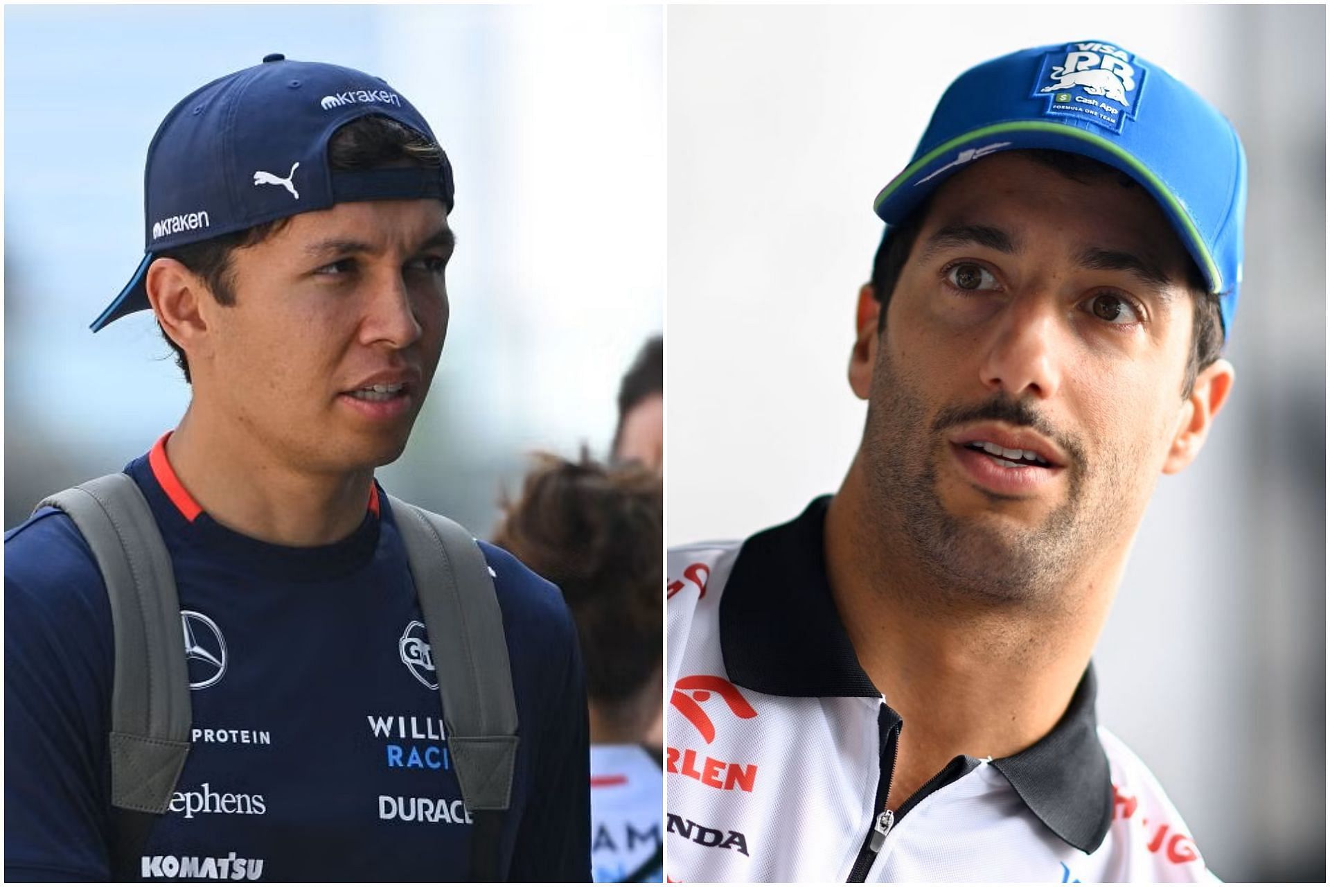 Alex Albon (L) and Daniel Ricciardo (R) (Collage via Sportskeeda)