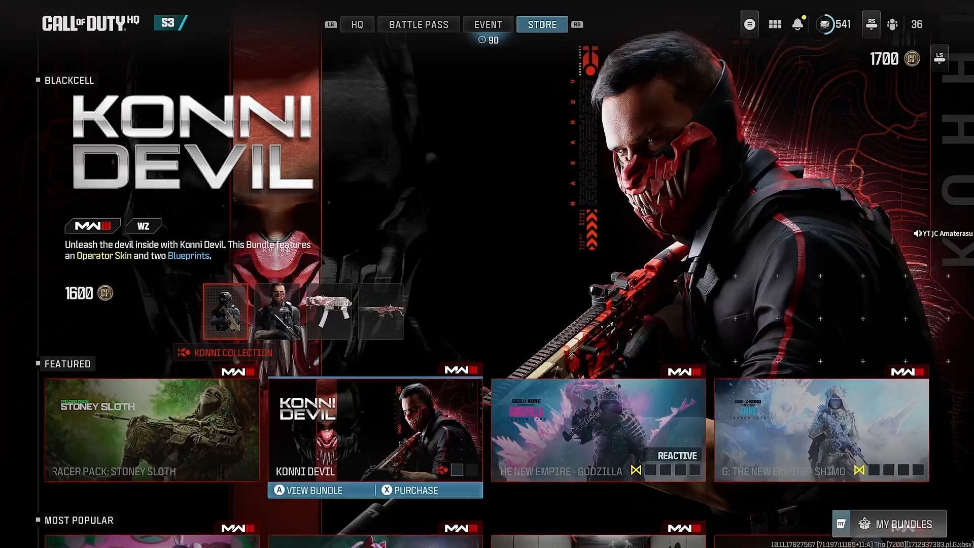 Konni Devil bundle in WZ and MW3 (Image via Activision)
