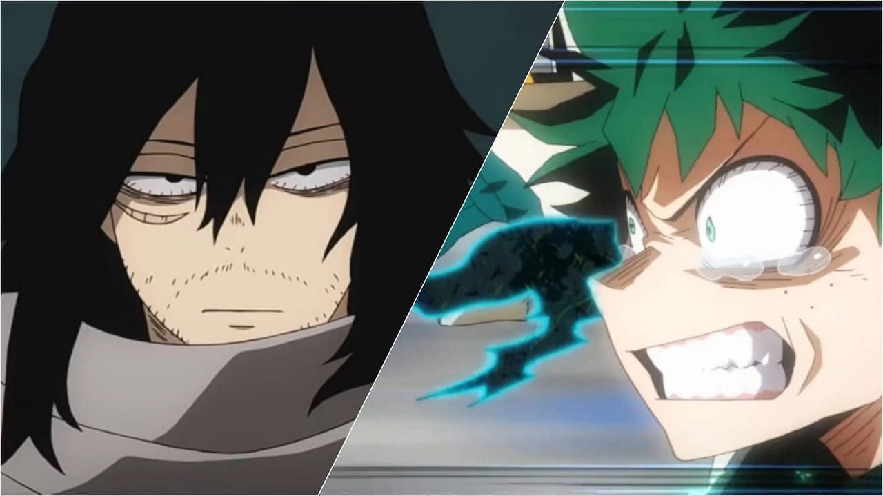 Aizawa and Deku as seen in the anime (image via Sportskeeda)