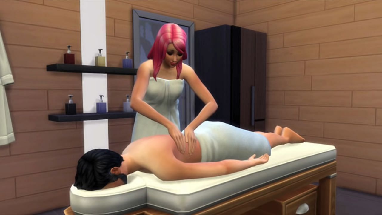 The Sims 4 Pregnancy guide: Taking a Fertility Massage (Image via YouTube/Simology)