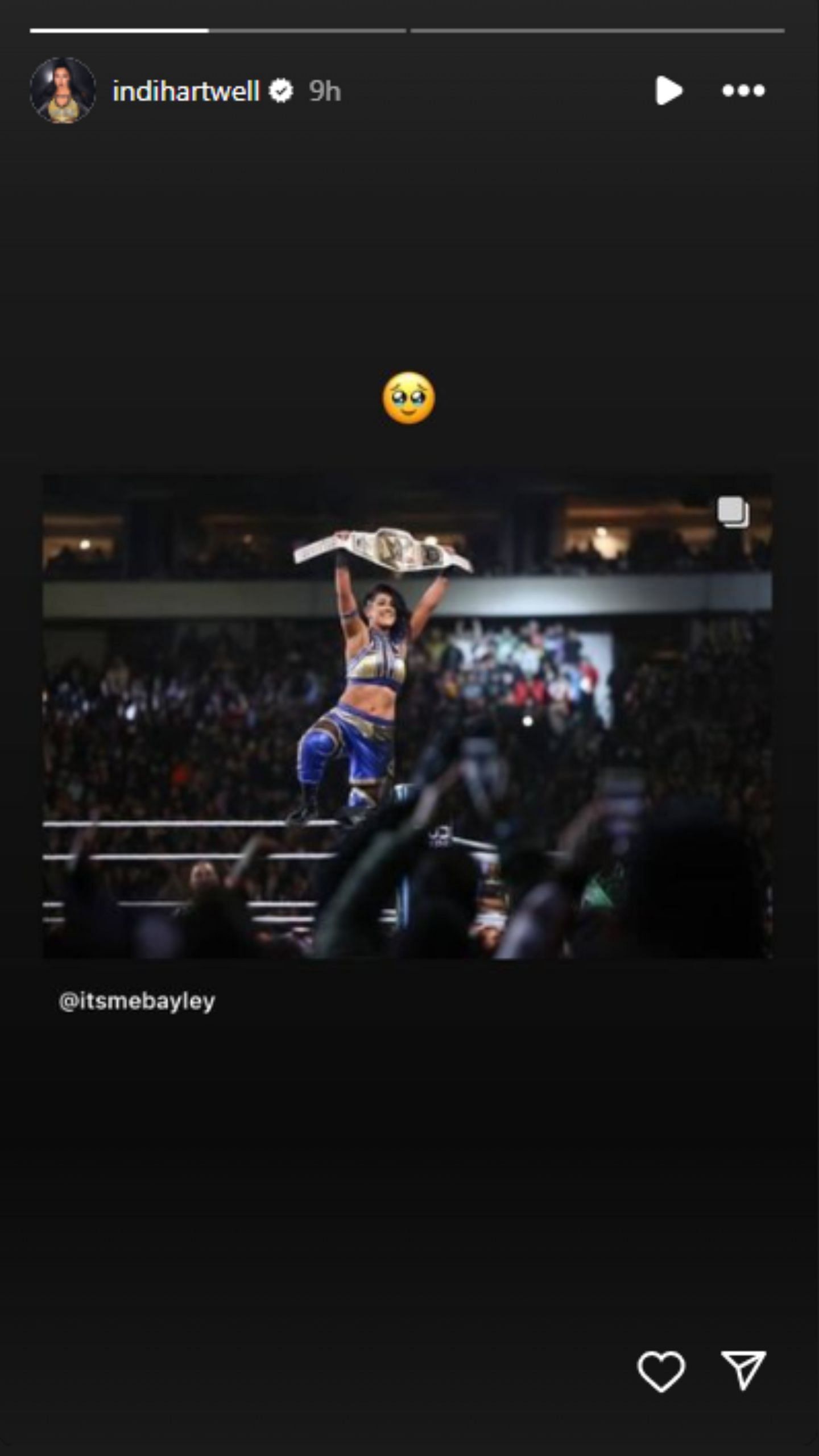 Indi Hartwell shared this on her Instagram stories.