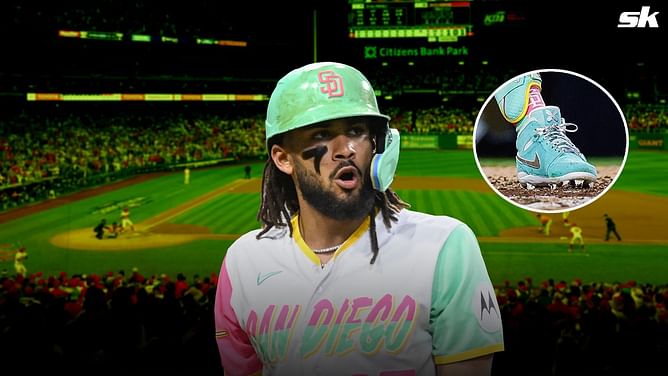 "Only platinum thing he’s gonna get" "Best kicks" - Fans react to Padres star Fernando Tatis Jr. going glam with Tiffany-inspired custom cleats