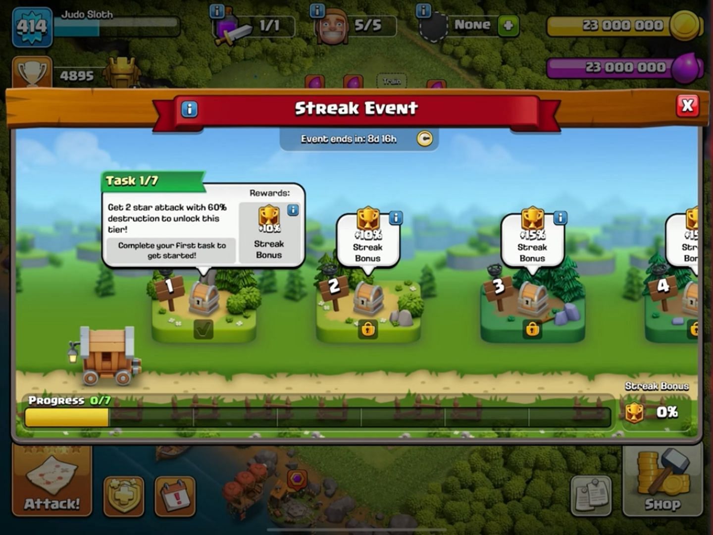 All the tasks featured in the ongoing event (Image via Supercell)