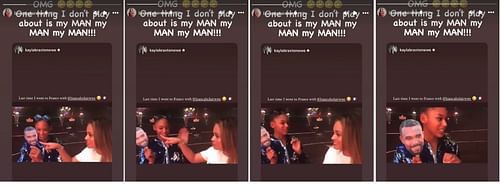 Screenshots of Bianca Belair's post to Instagram stories