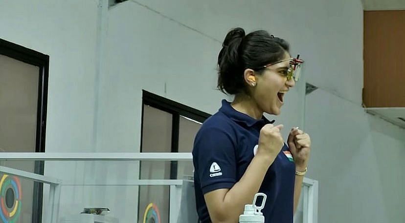 Indian shooters, Esha Singh and Bhavnesh Shekhawat made headlines following day 1 of the Olympics selection trials (Image Credits: Esha Singh/Instagram)
