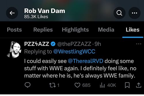 A former WWE wrestler stoked rumors of his returning to WWE with his social media activity