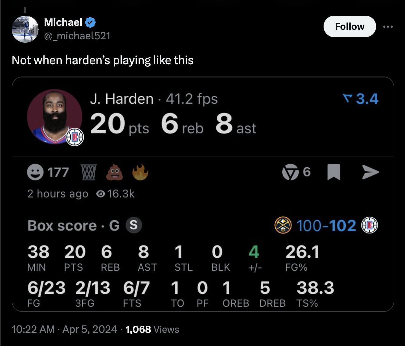 @_Michael521 tweet on James Harden