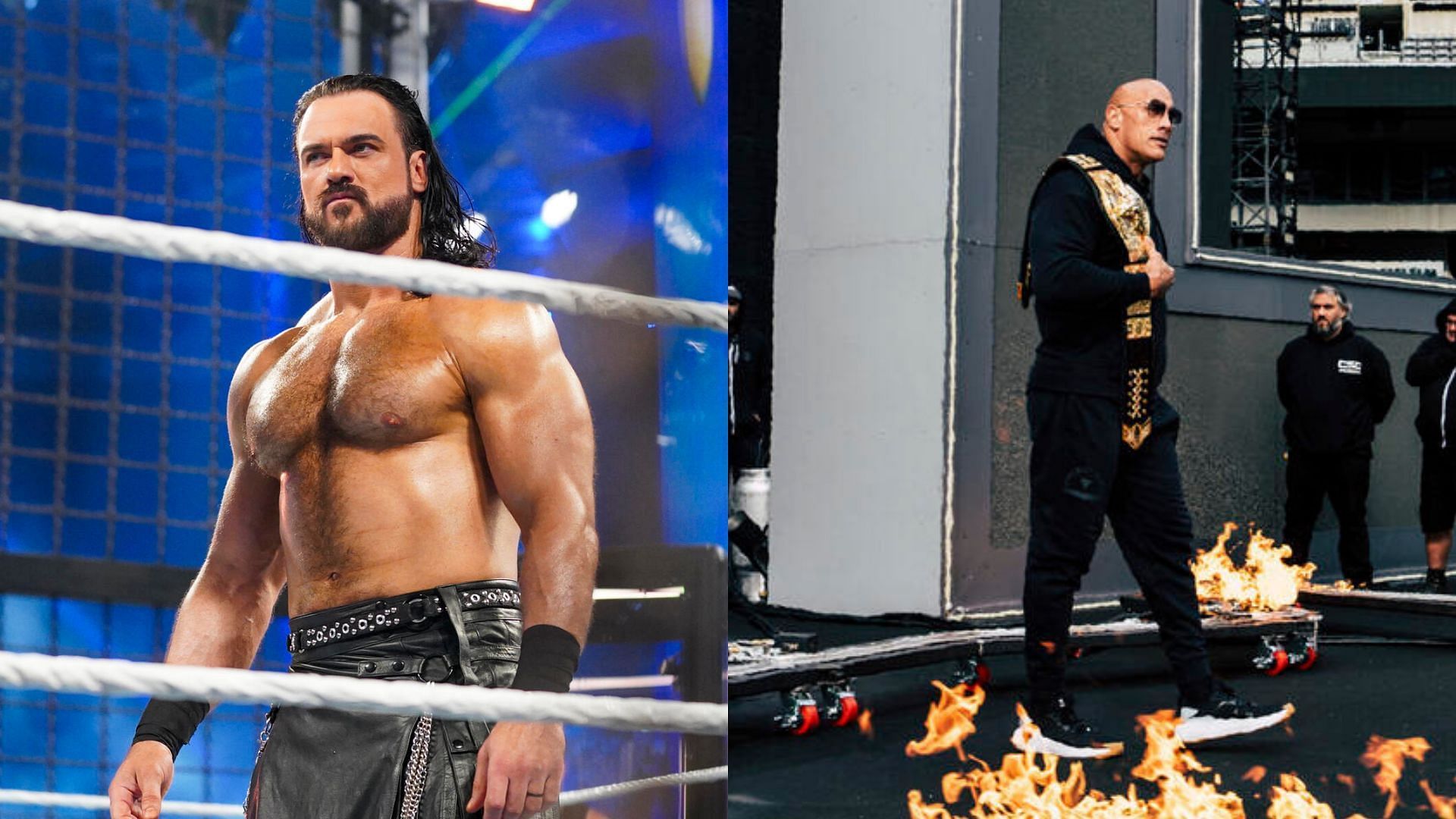 Drew McIntyre (left) and The Rock (right)