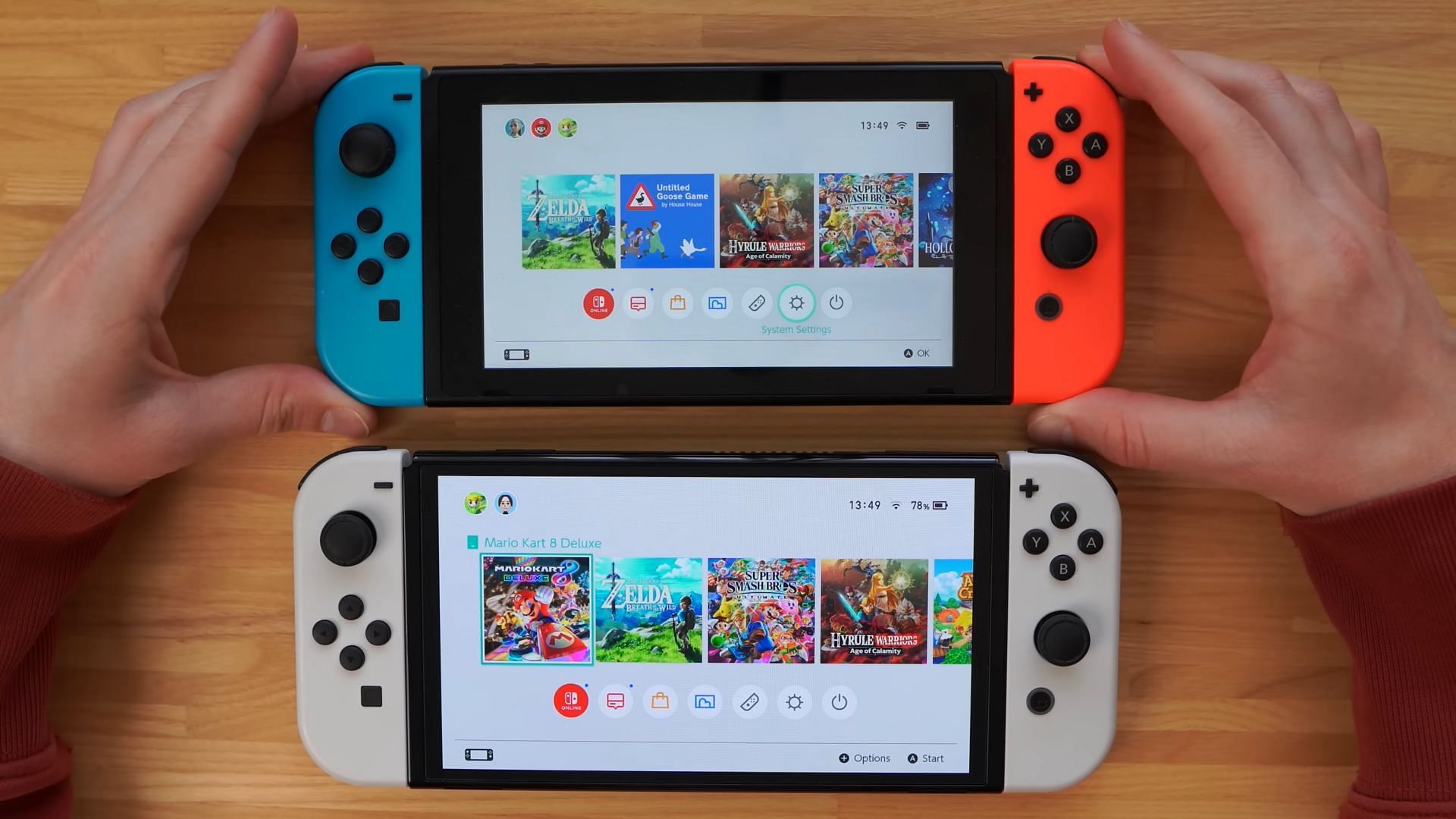 Picture of Nintendo Switch LCD vs OLED