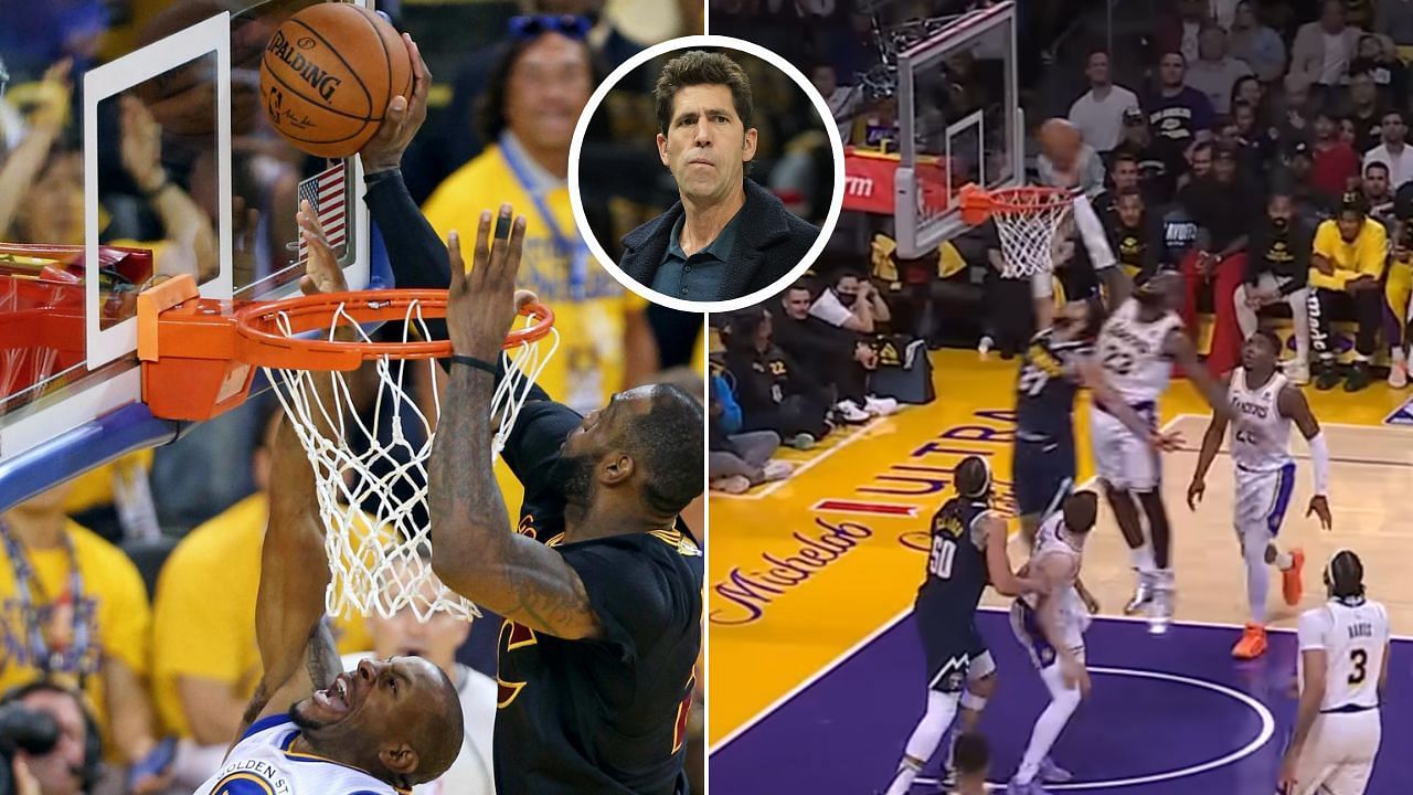Bob Myers gets flashbacks of LeBron James&rsquo; 2016 finals chase-down block after he swats Jamal Murray