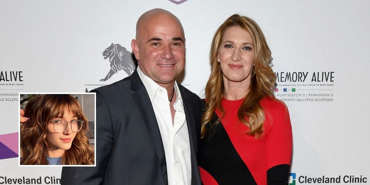 Andre Agassi and Steffi Graf and their daughter Jaz (inset)