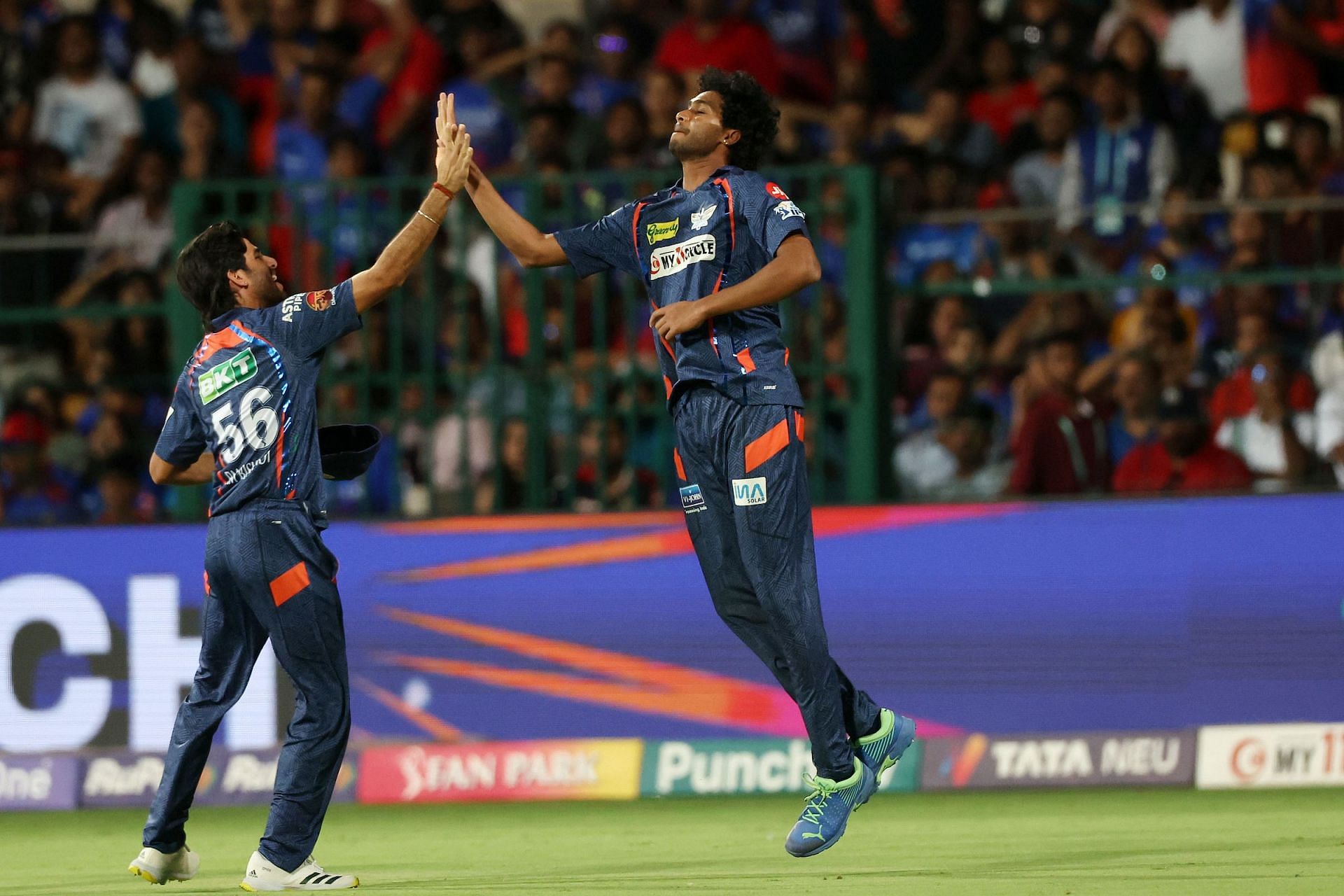 M Siddharth celebrates after dismissing Virat Kohli for his first IPL wicket
