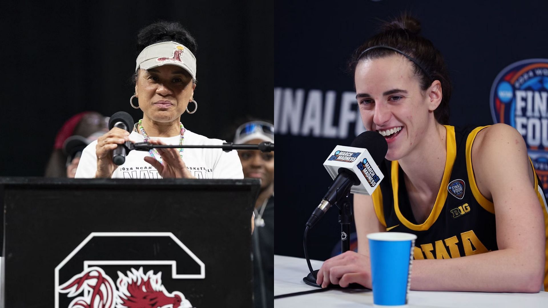 Coach Dawn Staley compliments Caitlin Clark