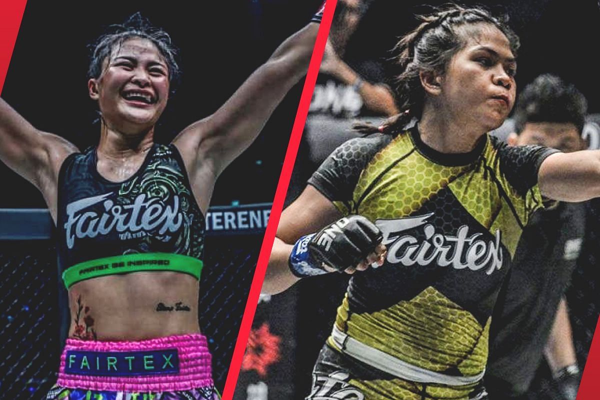 Stamp Fairtex (L) says she will beat close friend Denice Zamboanga (R) when they meet in June