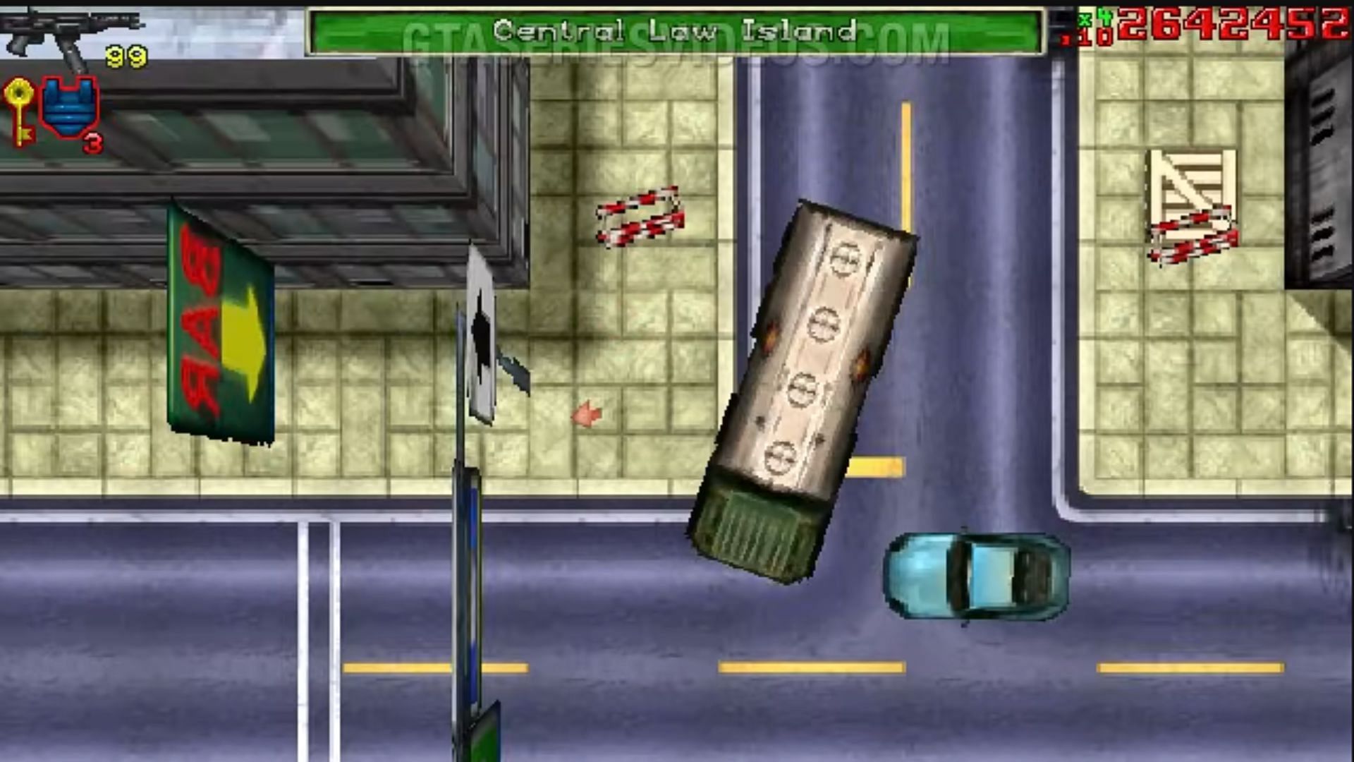 GTA 1&#039;s iconic camera angle (Image via YouTube/)