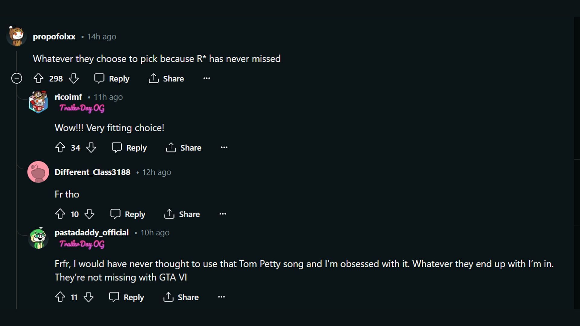 Fans suggest what the GTA 6 Trailer 2 song should be (4/4) (Image via r/GTA6, Reddit)