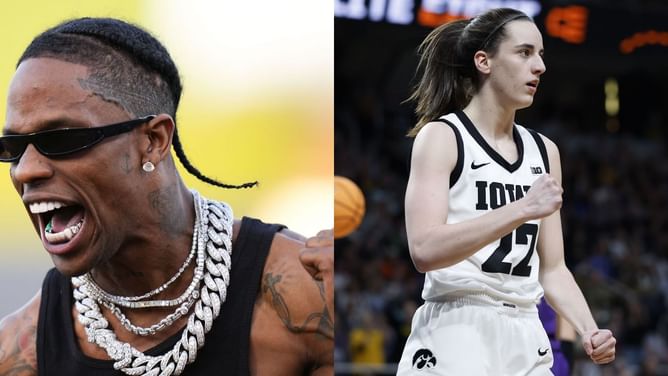 "Let’s go it’s turrrnntttt": $80M worth Travis Scott expresses excitement as $3.1M NIL-valued Caitlin Clark's Iowa faces off against LSU