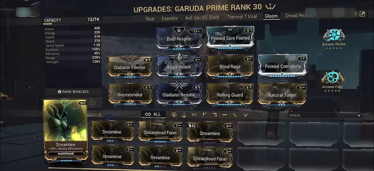 Priority Ability Range on Garuda builds (Image via Digital Extremes)