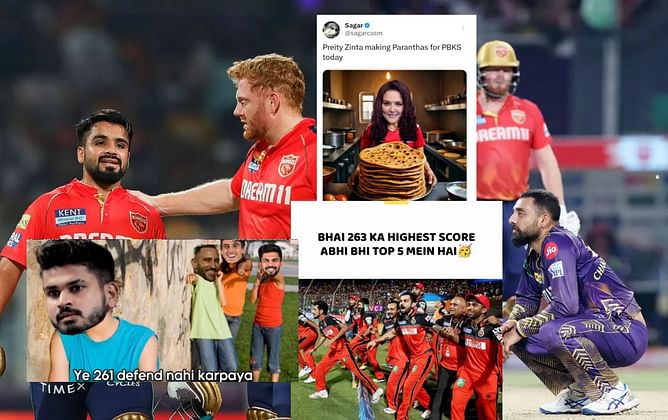 "R.I.P bowlers"- Top 10 funny memes as PBKS register highest-ever chase in T20 cricket history in IPL 2024 clash vs KKR