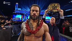 Roman Reigns busted open during WrestleMania Saturday main event