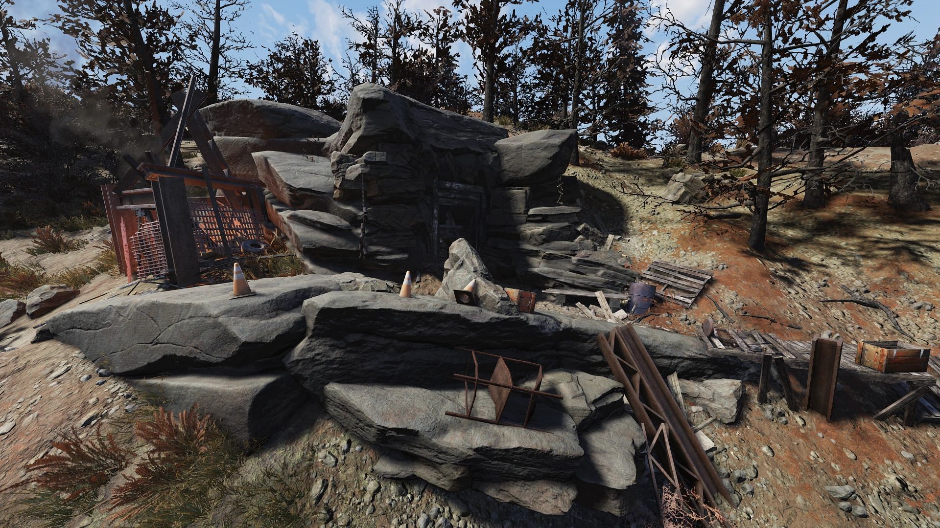 Mole Miner Tunnel is one of the best CAMP locations situated near Savage Divide (Image via Bethesda Game Studios)