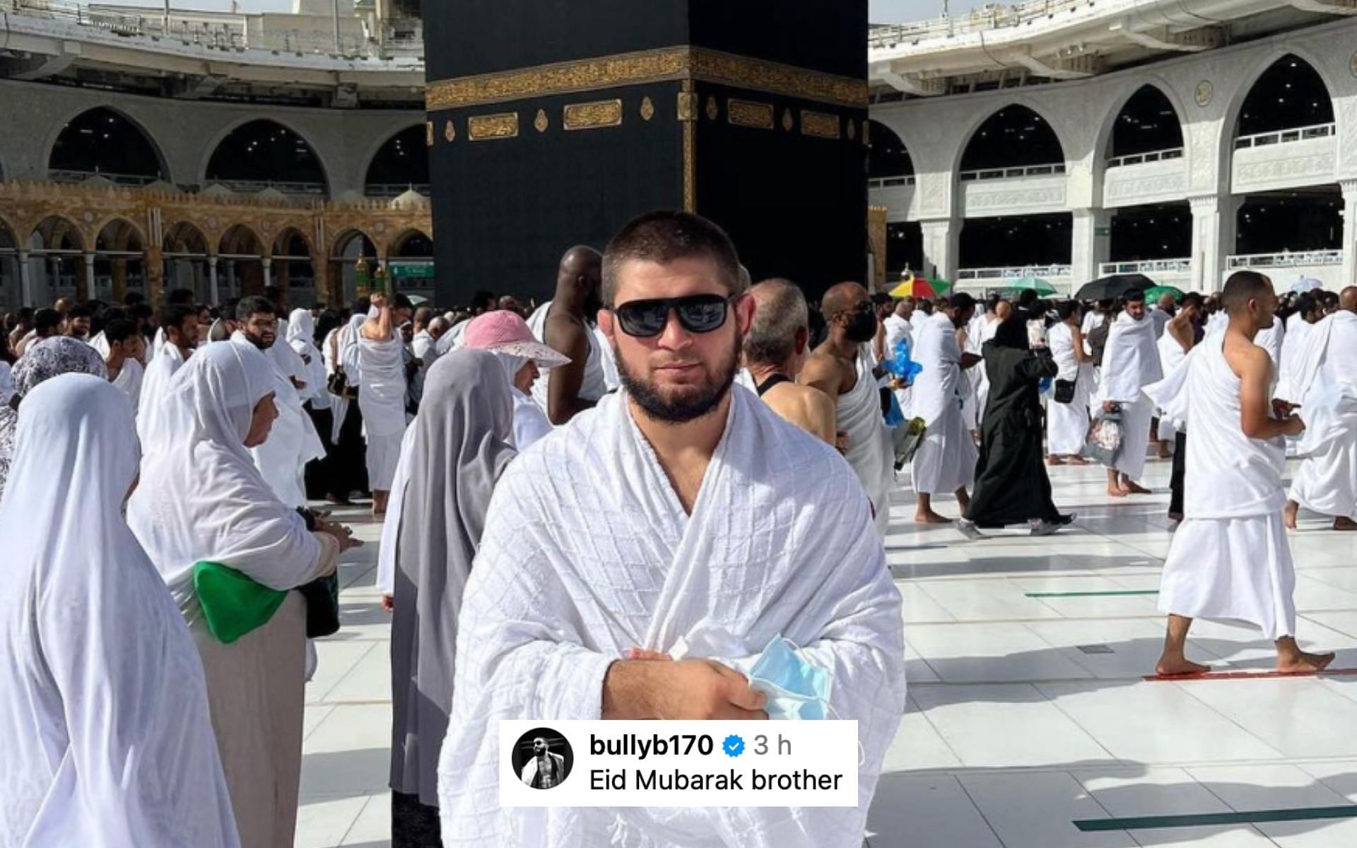 Khabib Nurmagomedov in Mecca. [via @khabib_nurmagomedov on Instagram]