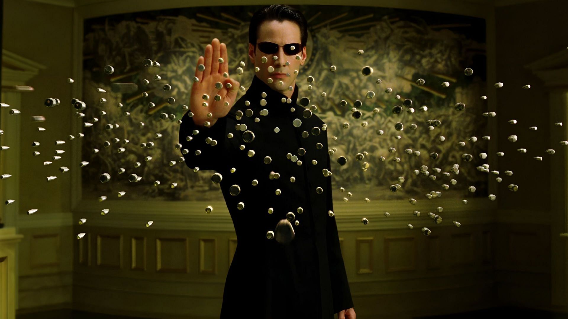 Keanu Reeves as seen in The Matrix (Image via Warner Bros)