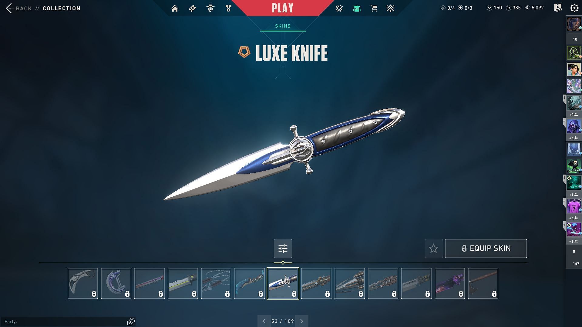 Luxe Knife in-game view (Image via Riot Games)