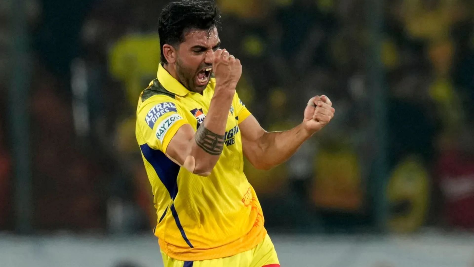 Deepak Chahar celebrating a wicket (Credits: IPL via BCCI)