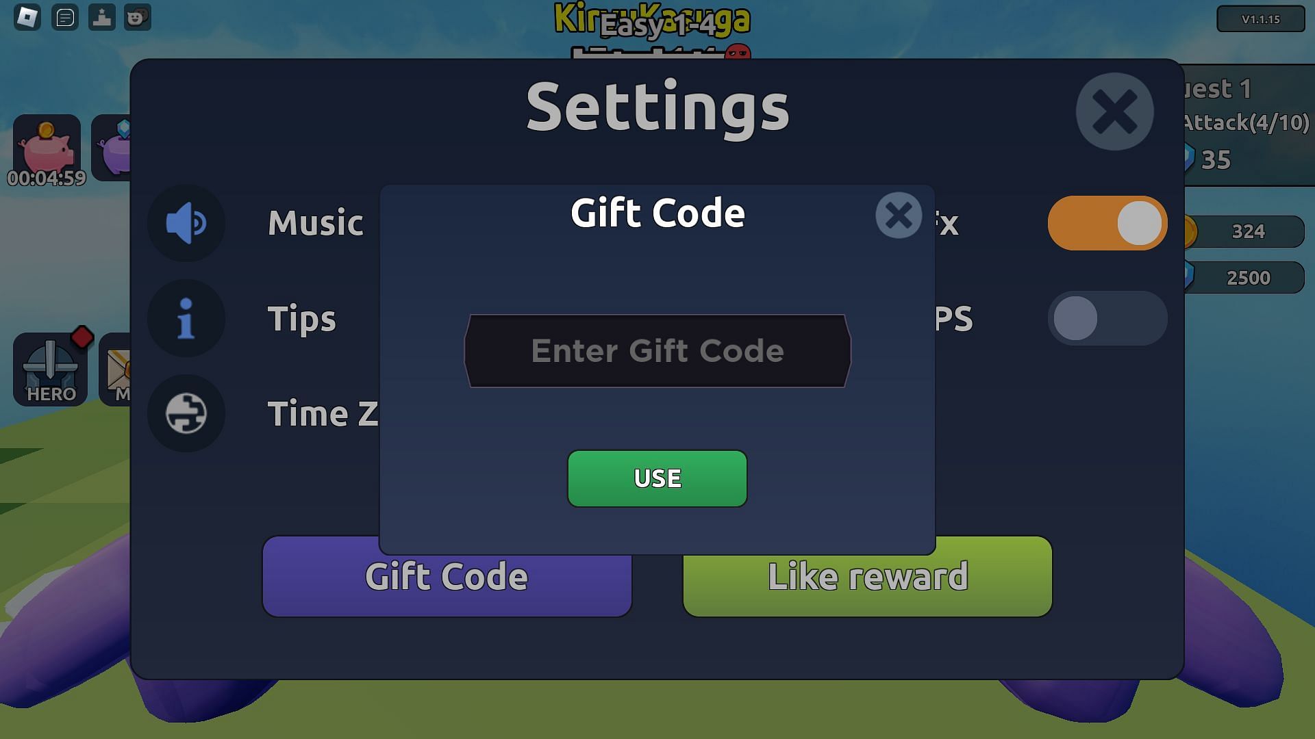 Active codes for Legend of Heroes Simulator (Image via Roblox)