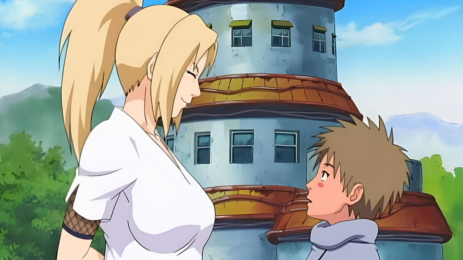 Tsunade (left) and Nawaki (right) as seen in the anime (Image via Studio Pierrot)