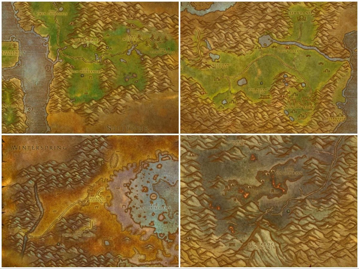 The locations of the leylines for Purifying Power in WoW Classic SoD Phase 3 (Image via Blizzard Entertainment)