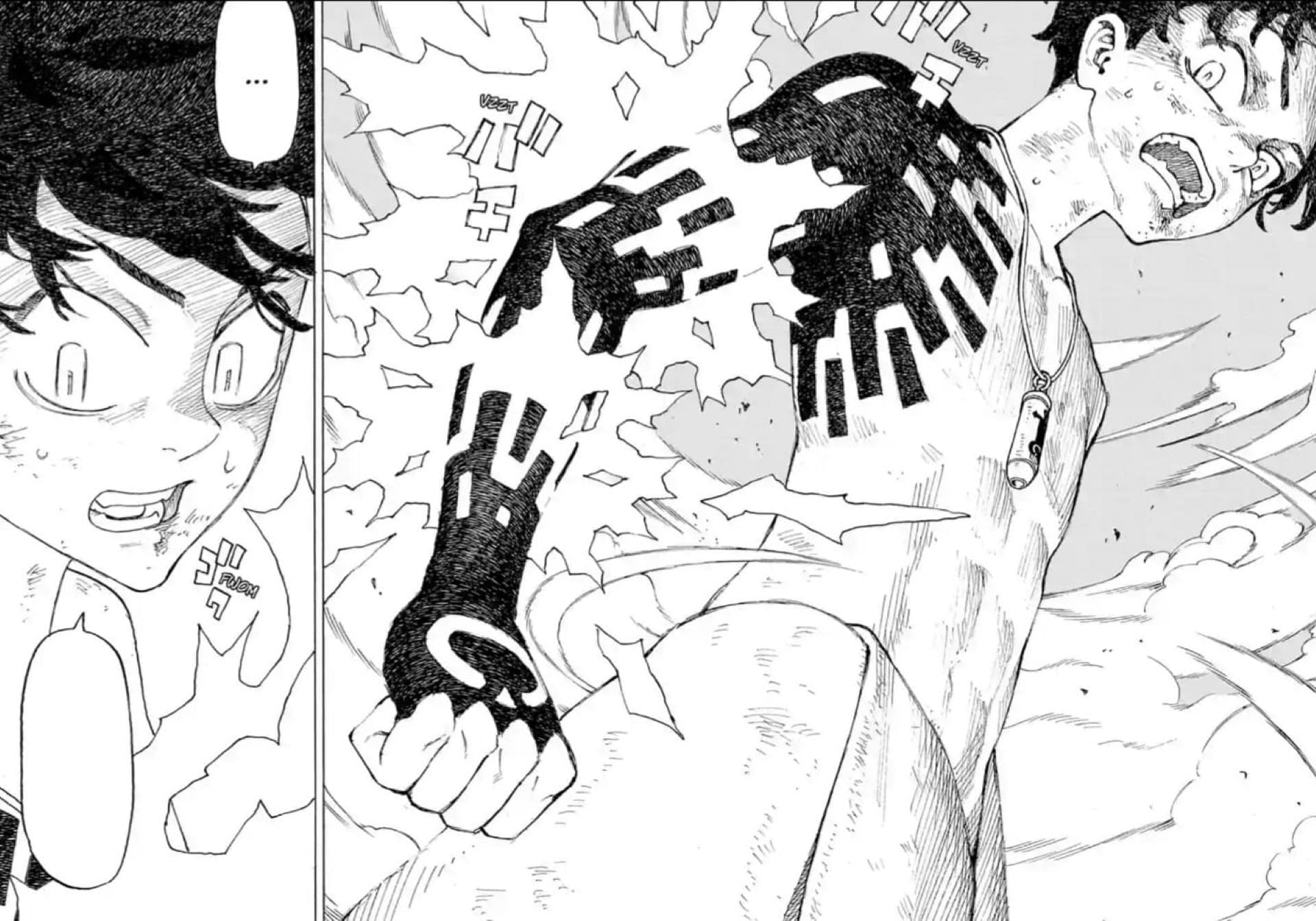 Hibaru gaining supernatural powers in the chapter (Image via Ken Wakui/Shueisha)