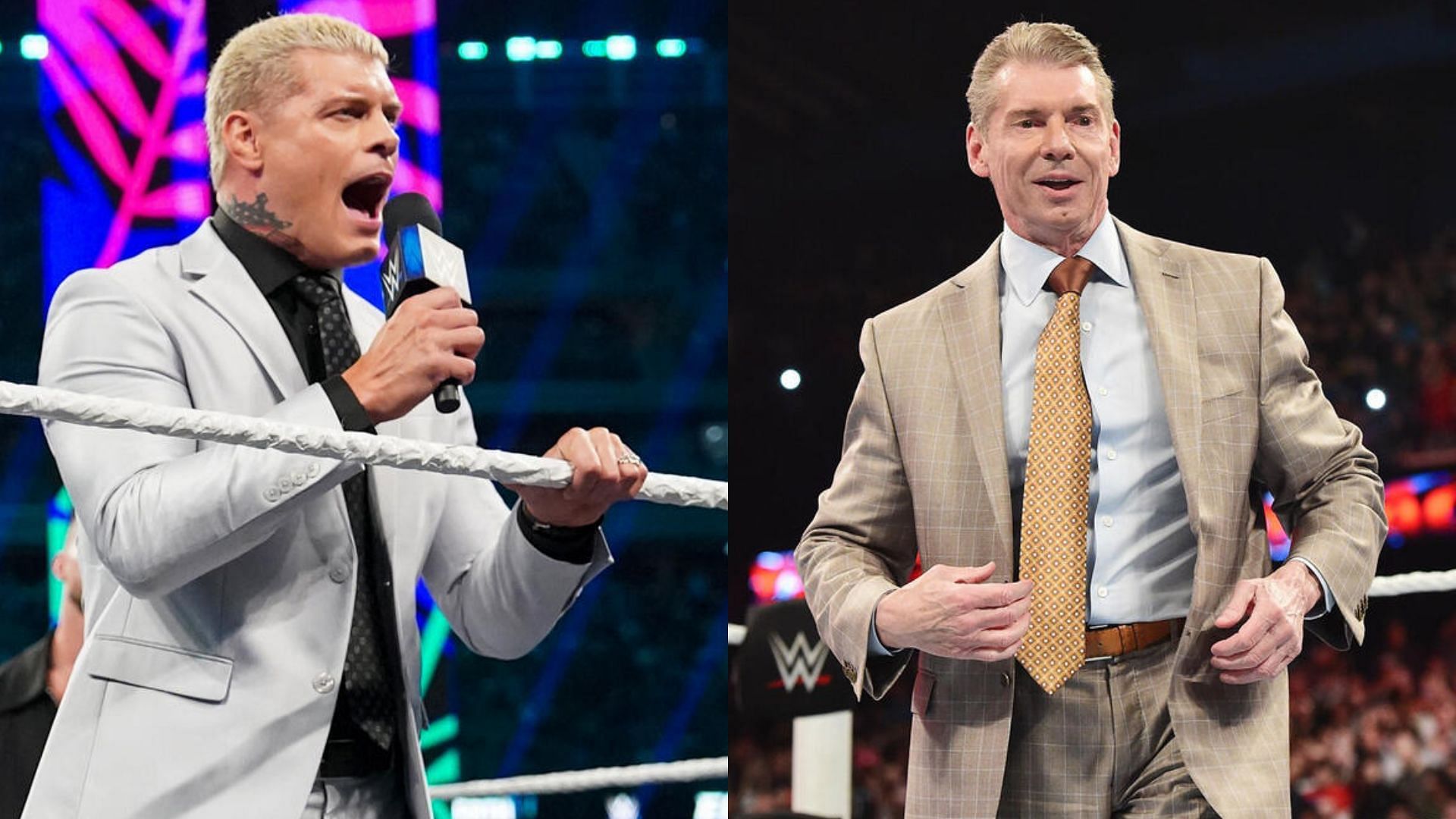 Cody Rhodes (Left) and Vince McMahon